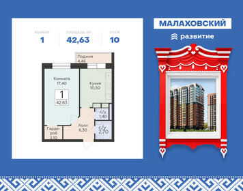 Квартира 42,6 м², 1-комнатная - изображение 1