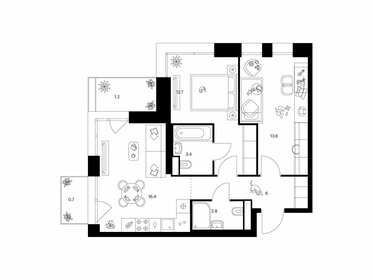 Квартира 56,8 м², 2-комнатная - изображение 1
