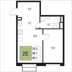 Квартира 46,1 м², 2-комнатная - изображение 1