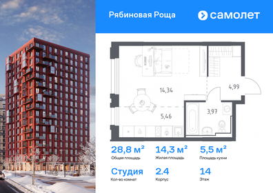 Квартира 28,8 м², студия - изображение 1