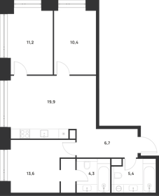 Квартира 71,5 м², 3-комнатная - изображение 1