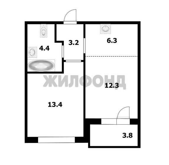 44,7 м², 1-комнатная квартира 6 555 000 ₽ - изображение 33