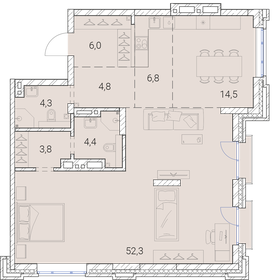 Квартира 96,9 м², 3-комнатная - изображение 1