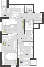 Квартира 81,3 м², 2-комнатная - изображение 1