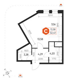 Квартира 32,5 м², студия - изображение 1
