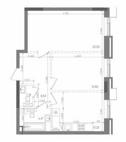 Квартира 60,7 м², 2-комнатная - изображение 1