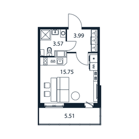 Квартира 22,9 м², студия - изображение 1