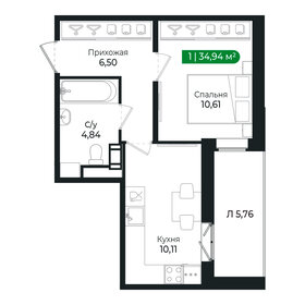 Квартира 32,1 м², 1-комнатная - изображение 1