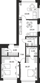 Квартира 82,1 м², 2-комнатная - изображение 1