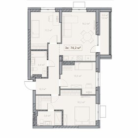 Квартира 75,7 м², 3-комнатная - изображение 1