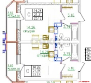 Квартира 21,2 м², студия - изображение 2