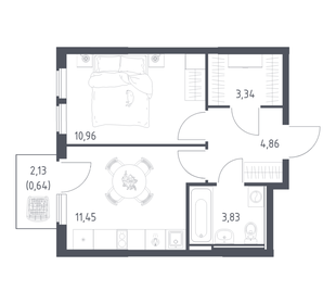 Квартира 35,1 м², 1-комнатная - изображение 1