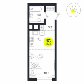 Квартира 25,3 м², 1-комнатная - изображение 1