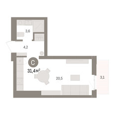 Квартира 31,4 м², студия - изображение 2