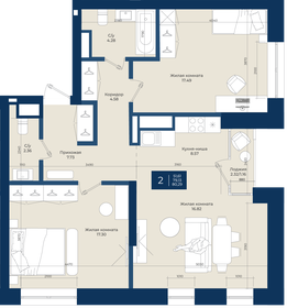 Квартира 80,3 м², 2-комнатная - изображение 1