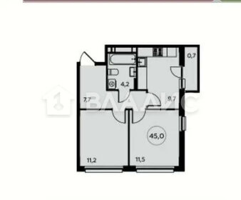 Квартира 44 м², 2-комнатная - изображение 1