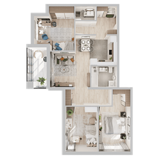 Квартира 75,3 м², 3-комнатная - изображение 2