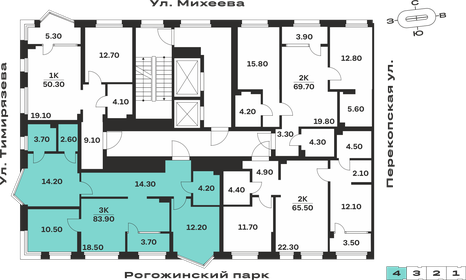 Квартира 83,9 м², 3-комнатная - изображение 2