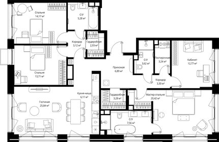 Квартира 132,2 м², 4-комнатная - изображение 2