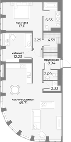 Квартира 109,3 м², 2-комнатные - изображение 1
