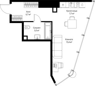 Квартира 34,8 м², студия - изображение 2