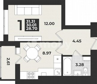Квартира 31,8 м², 1-комнатная - изображение 1