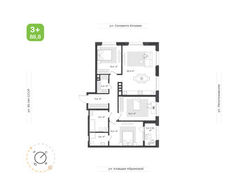 Квартира 88,8 м², 3-комнатная - изображение 2