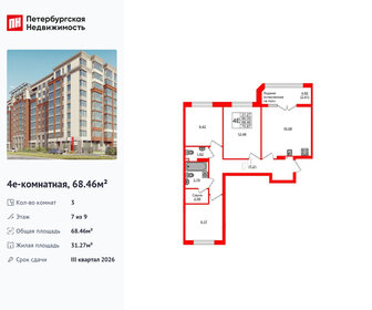 Квартира 68,5 м², 3-комнатная - изображение 1
