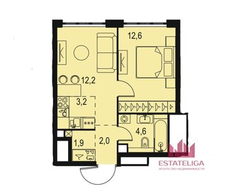 Квартира 36,5 м², 1-комнатная - изображение 1