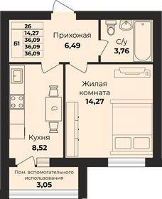 Квартира 36,1 м², 1-комнатная - изображение 1