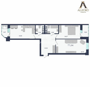 Квартира 70,8 м², 2-комнатная - изображение 1