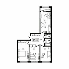 Квартира 83,4 м², 3-комнатная - изображение 2