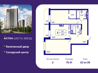 Квартира 75,4 м², 2-комнатная - изображение 1