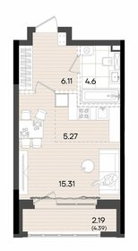 Квартира 33,5 м², студия - изображение 2