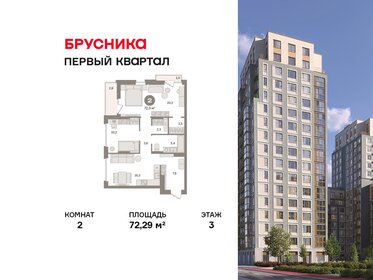 Квартира 72,3 м², 2-комнатная - изображение 1