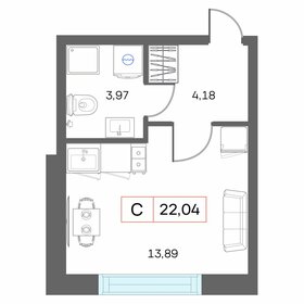 Квартира 22 м², студия - изображение 1