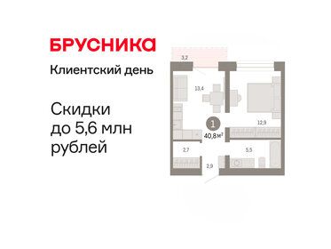 Квартира 40,8 м², 1-комнатная - изображение 1