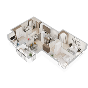 Квартира 75,3 м², 3-комнатная - изображение 1