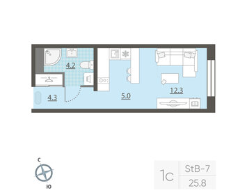 Квартира 25,8 м², студия - изображение 2
