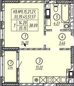 Квартира 38,1 м², 1-комнатная - изображение 1