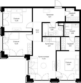 Квартира 84,3 м², 3-комнатная - изображение 2