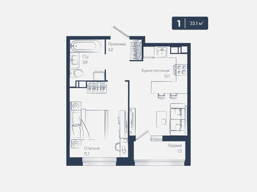 Квартира 33,1 м², 1-комнатная - изображение 1
