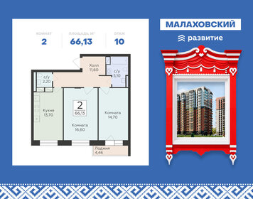 Квартира 66,1 м², 2-комнатная - изображение 1