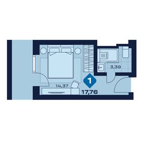 Квартира 17,8 м², 1-комнатные - изображение 1