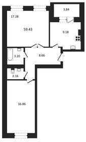 Квартира 59,4 м², 2-комнатная - изображение 1