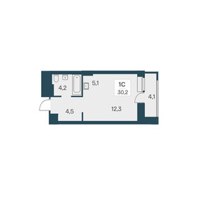 Квартира 30,2 м², студия - изображение 1