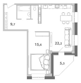 Квартира 55,1 м², 2-комнатная - изображение 1
