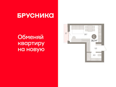 Квартира 30,7 м², студия - изображение 1