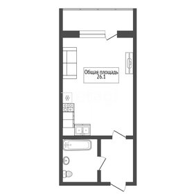 Квартира 26 м², студия - изображение 1