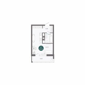 Квартира 36,6 м², студия - изображение 1